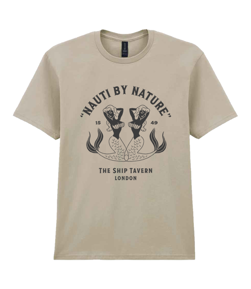 The Ship Tavern London "Nauti By Nature" Graphic Tee - Beige