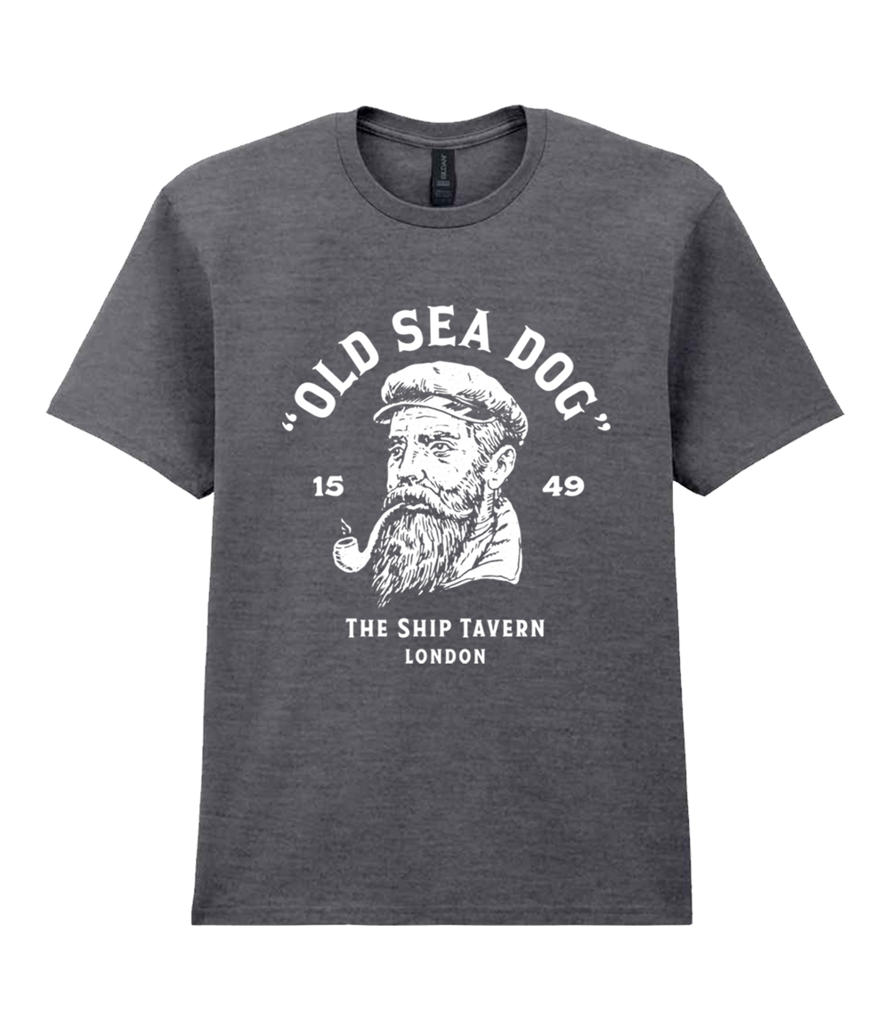 The Ship Tavern London "Old Sea Dog" Graphic Tee - Charcoal Grey